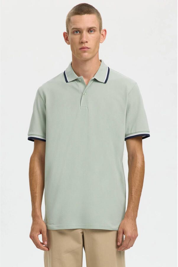 Selected Homme Slim fit poloshirt van Mix van biologisch katoen Model 'SLIM ATLAS SPORT'