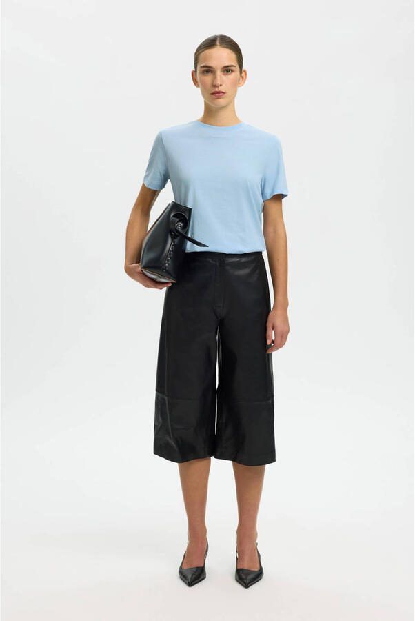 Selected Femme Essential O-Neck T-shirt Cashmere Blue Dames - Foto 2