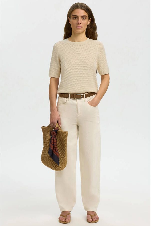 SELECTED WOMEN Dames Truien & Vesten Slfhelle 2 4 Knit O-neck Creme - Foto 7