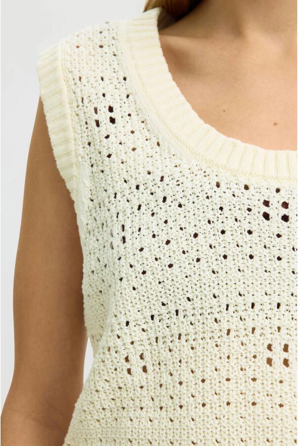 SELECTED WOMEN Dames Tops & T-shirts Slfkarla Sl Knit U-neck Top Creme - Foto 6