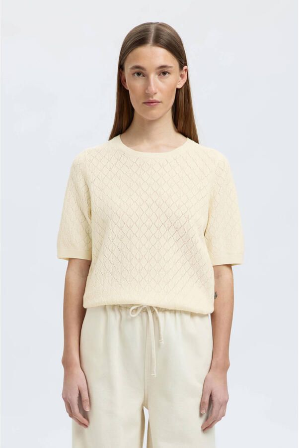 SELECTED WOMEN Dames Tops & T-shirts Slfhelen 2 4 Knit Boat Neck Gebroken Wit - Foto 5