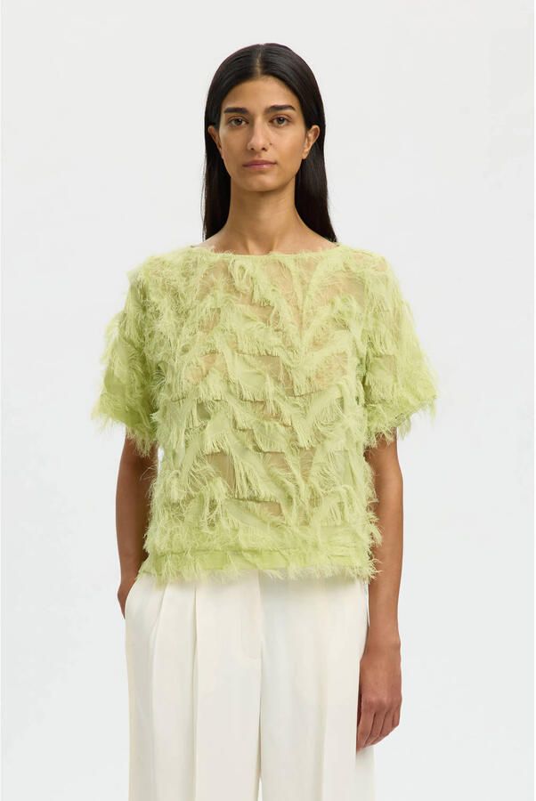 SELECTED WOMEN Dames Tops & T-shirts Slfmyline Ss Boat Neck Top Mint - Foto 5