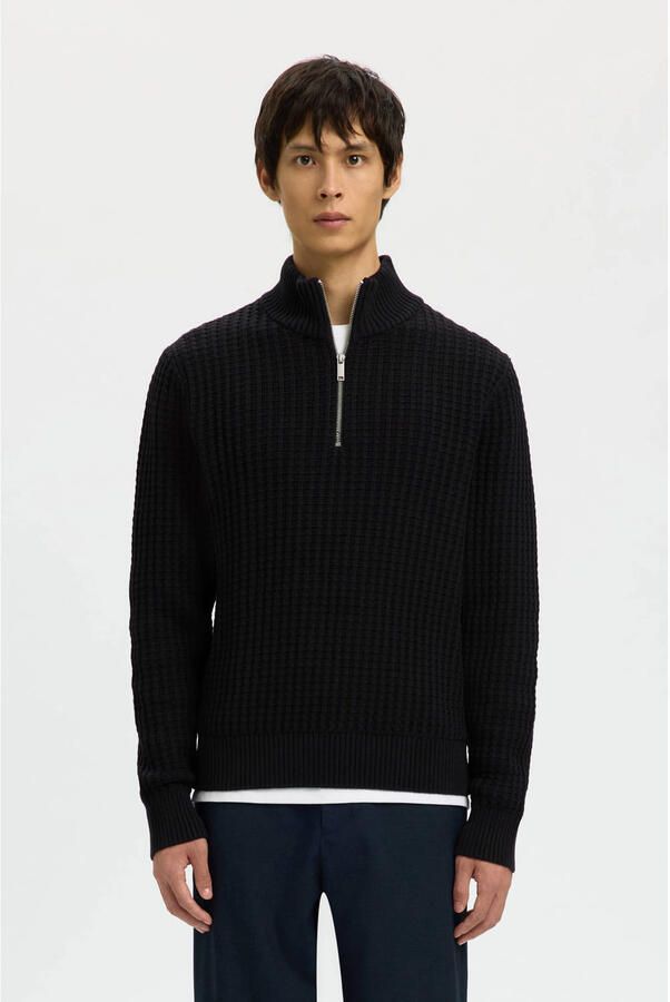 Selected Homme Regular fit schipperstrui in wafelstructuur model 'TOM'