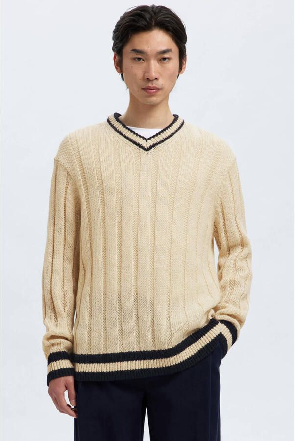 Selected Homme Relaxed fit gebreide pullover met wol model 'ROY'