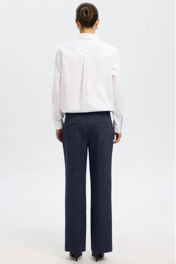 SELECTED FEMME Dames Broeken Slfrita Mw Wide Pant Donkerblauw - Foto 2