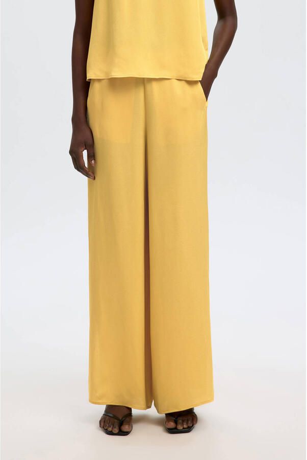 SELECTED WOMEN Dames Broeken Slflaura Hw Slit Pant B Oker - Foto 5