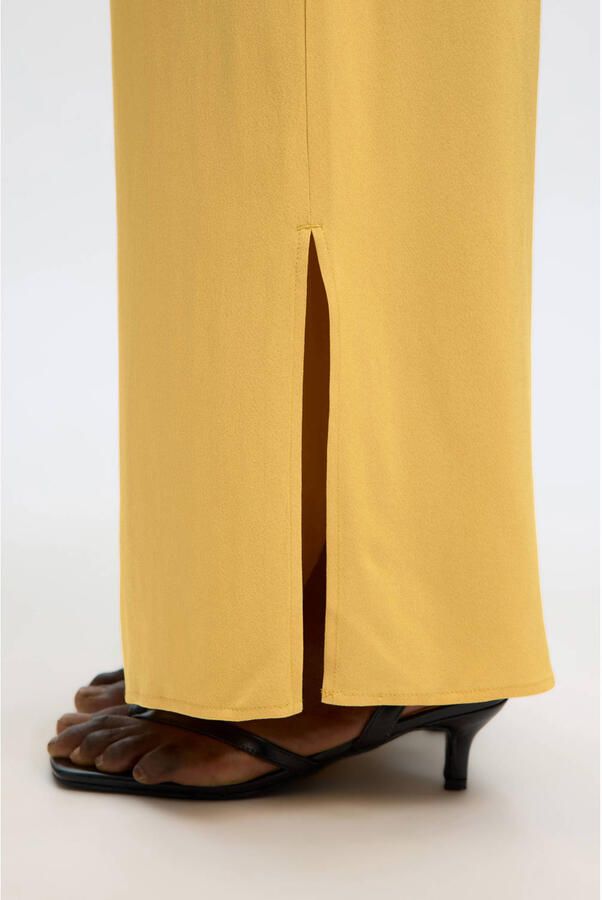SELECTED WOMEN Dames Broeken Slflaura Hw Slit Pant B Oker - Foto 6