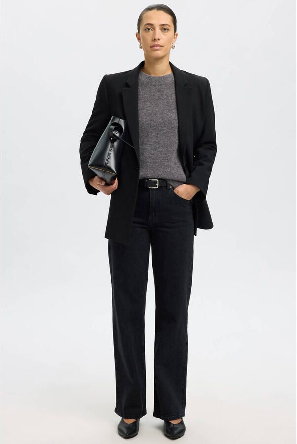 SELECTED FEMME Dames Truien & Vesten Slflulu Ls Knit O-neck Grijs - Foto 8