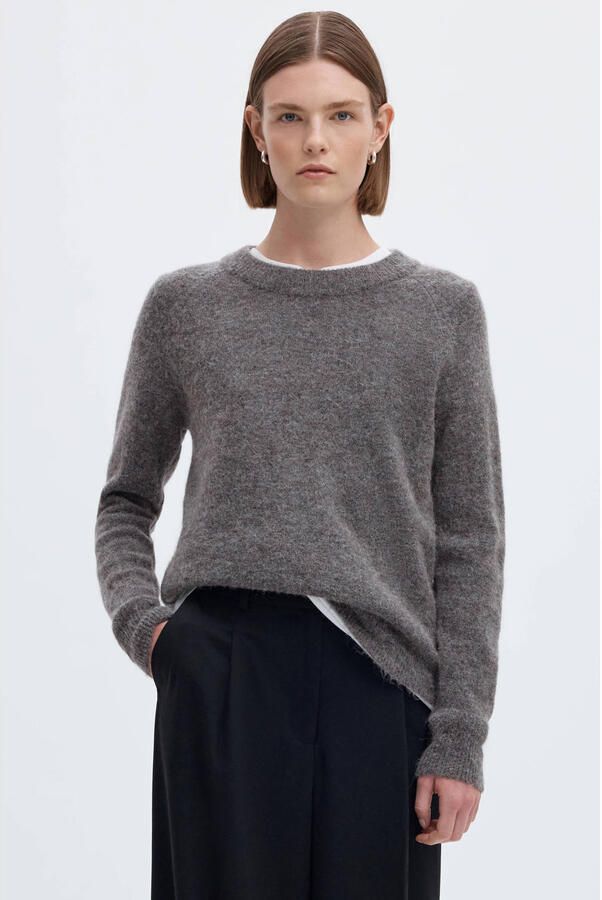 SELECTED WOMEN Dames Truien & Vesten Slflulu Ls Knit O-neck Grijs - Foto 9