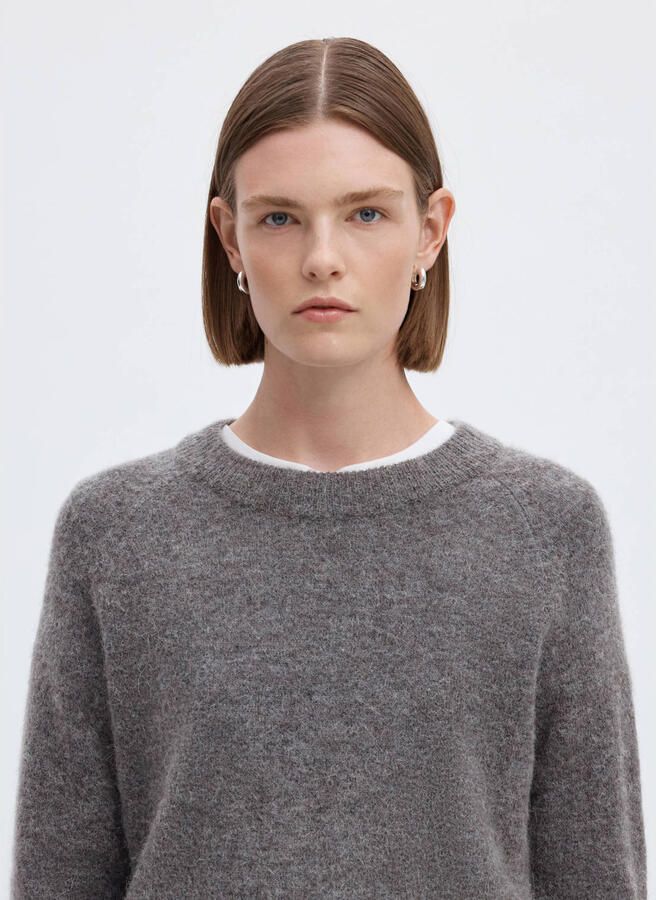 SELECTED WOMEN Dames Truien & Vesten Slflulu Ls Knit O-neck Grijs - Foto 6