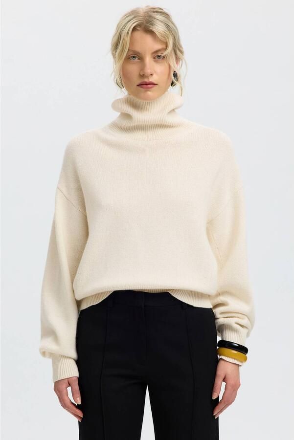 Selected Women coltrui met wol ecru