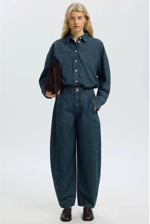 Selected Women denim blouse mediumblauw - Foto 3