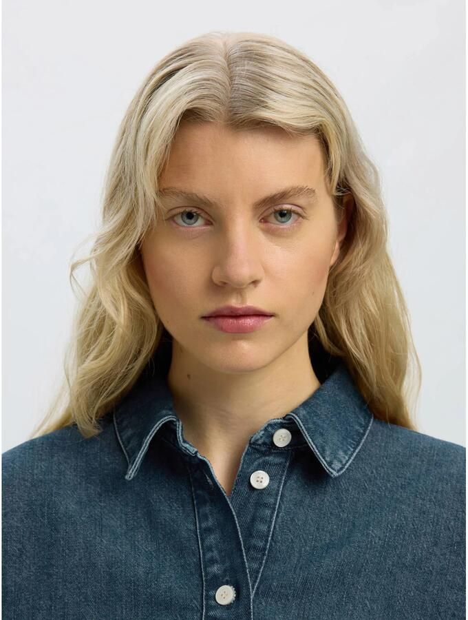Selected Women denim blouse mediumblauw - Foto 2