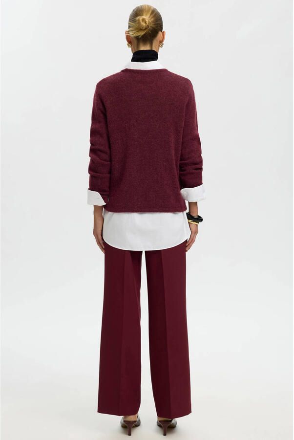 SELECTED WOMEN Dames Truien & Vesten Slwlulu New Ls Knit O-neck Bordeaux - Foto 7