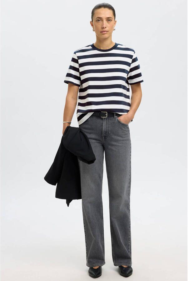 Selected Femme T-shirt met streepmotief model 'ESSENTIAL' - Foto 2