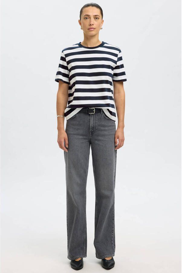 Selected Femme T-shirt met streepmotief model 'ESSENTIAL' - Foto 3