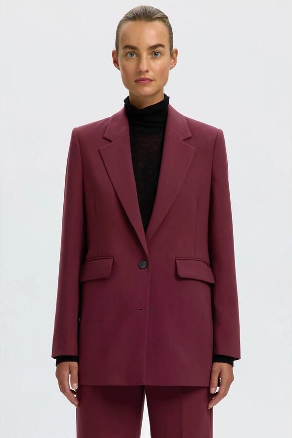 SELECTED WOMEN Dames Blazers Slfrita Ls Relaxed Blazer Bordeaux