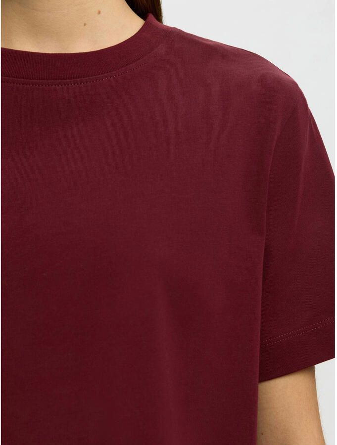 SELECTED WOMEN Dames Tops & T-shirts Slfessential Ss Boxy Tee Bordeaux - Foto 6