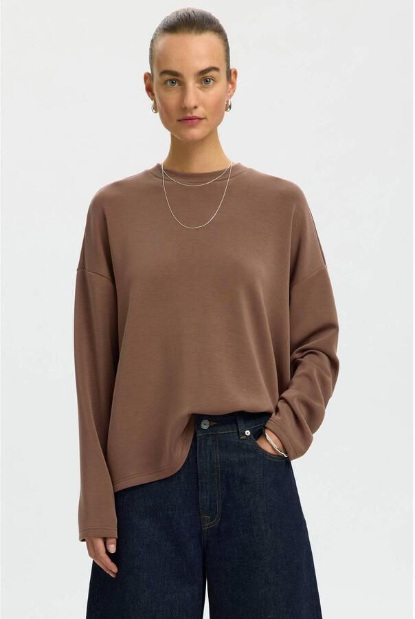 Selected Women pullover bruin