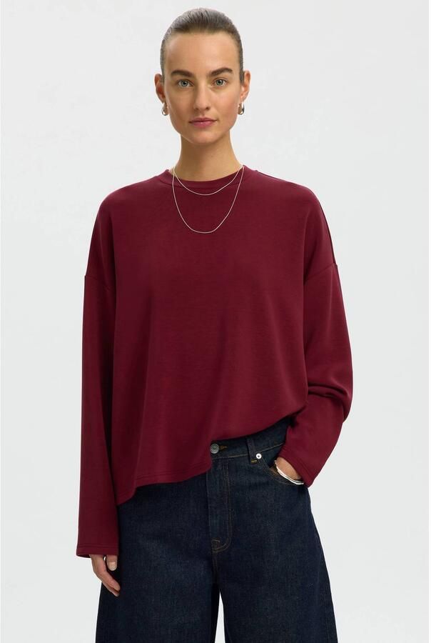 Selected Women pullover donkerrood
