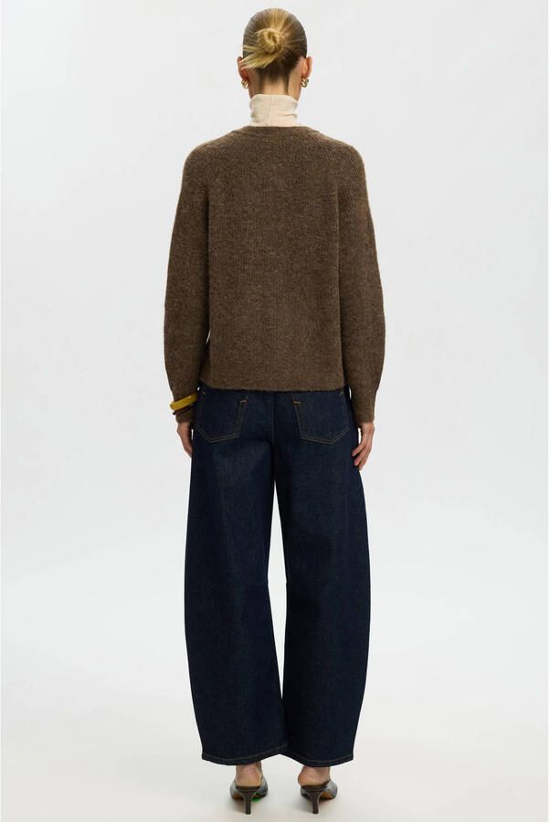 SELECTED WOMEN Dames Truien & Vesten Slflulu Ls Knit Short Cardigan Bruin - Foto 6