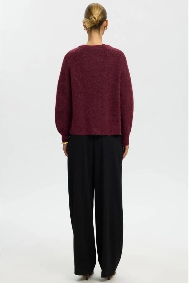 SELECTED WOMEN Dames Truien & Vesten Slflulu Ls Knit Short Cardigan Bordeaux - Foto 7