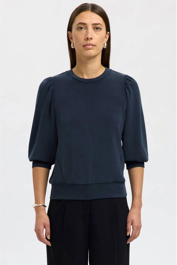 SELECTED WOMEN Dames Tops & T-shirts Slftenny 3 4 Sweat Top Donkerblauw - Foto 7