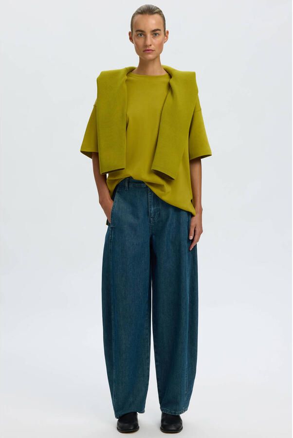 Selected Women T-shirt met borduursels groen - Foto 2