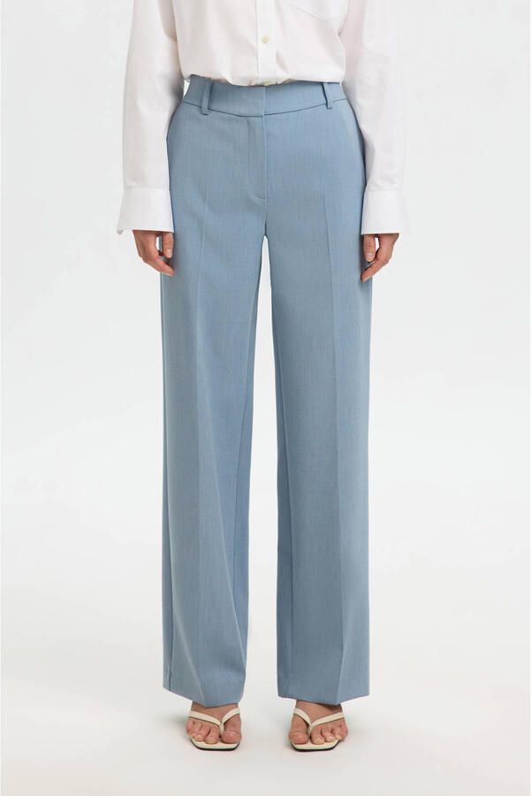 Selected regular fit wijdte broek met viscose model 'RITA'