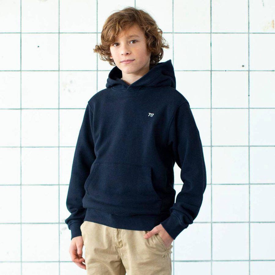 SEVENONESEVEN hoodie donkerblauw Sweater Effen 110 116 - Foto 2