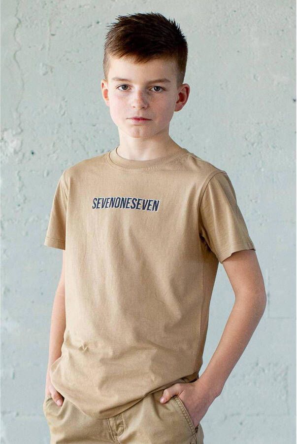 SEVENONESEVEN T-shirt met printopdruk beige