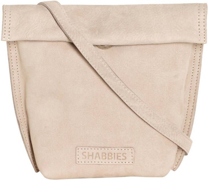 Shabbies Amsterdam nubuck crossbody tas lichtgrijs - Kledingwinkel.nl
