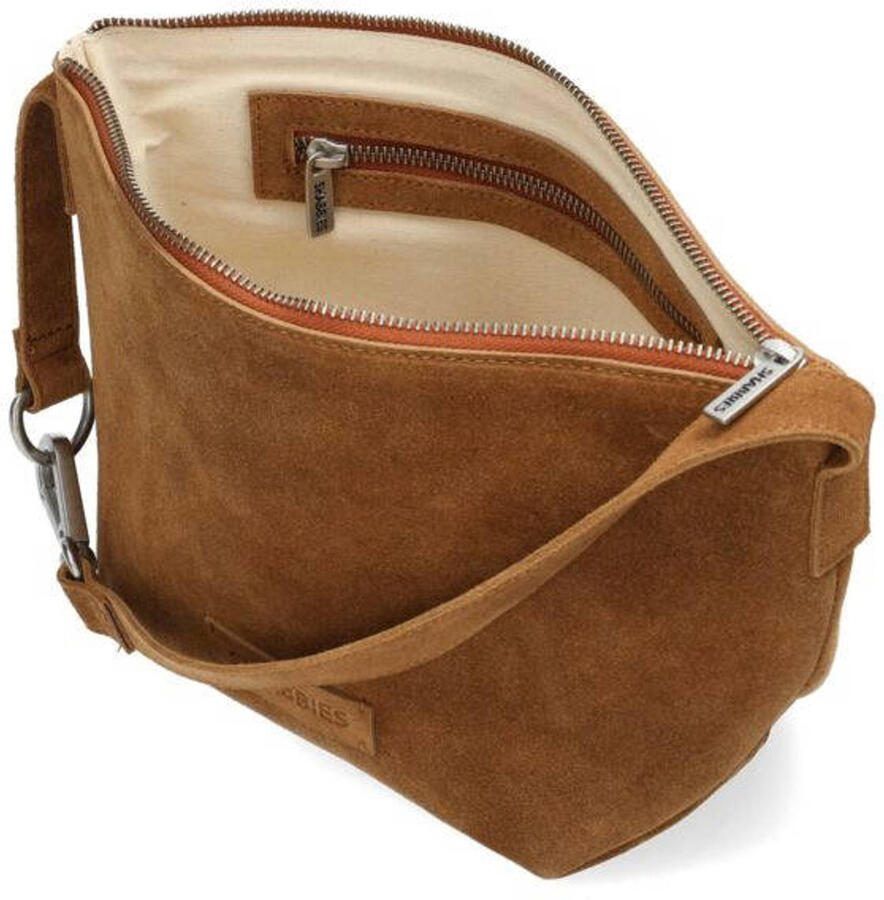 Shabbies Amsterdam suede crossbody tas Esra cognac - Foto 2