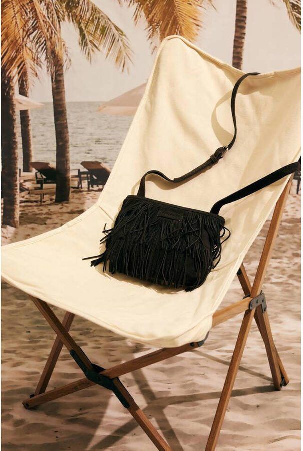 Shabbies Amsterdam suede crossbody tas Festival donkerbruin - Foto 3