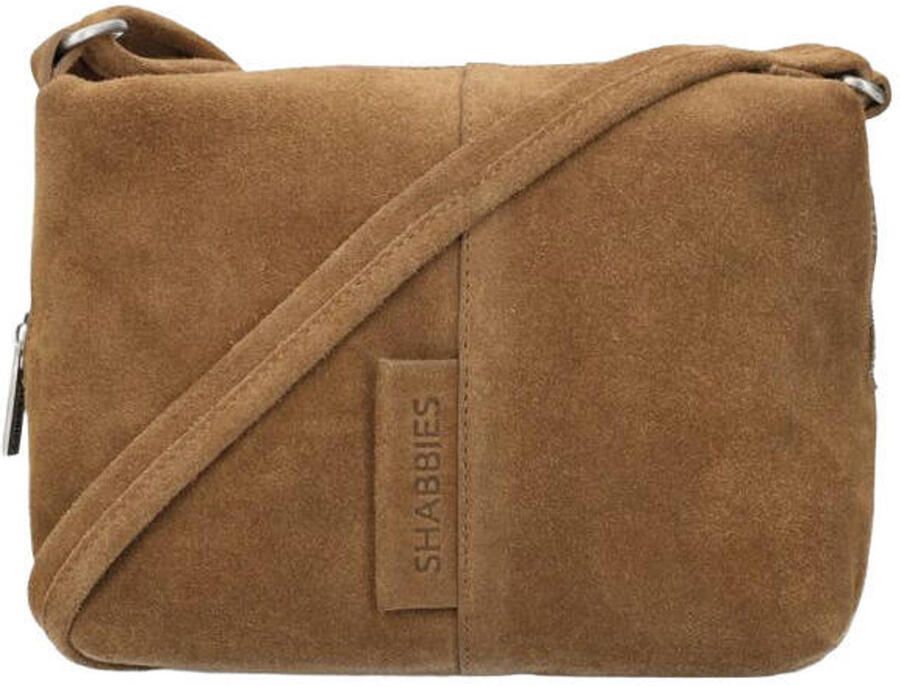 Shabbies Amsterdam suede crossbody tas Saar bruin