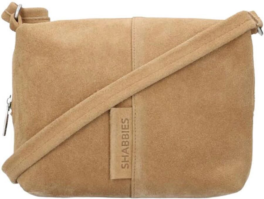 Shabbies Amsterdam suede crossbody tas Saar zand