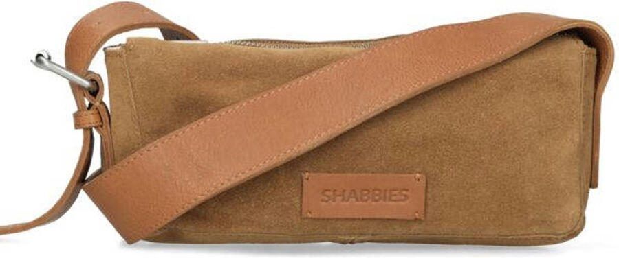 Shabbies Amsterdam suede schoudertas Venice cognac