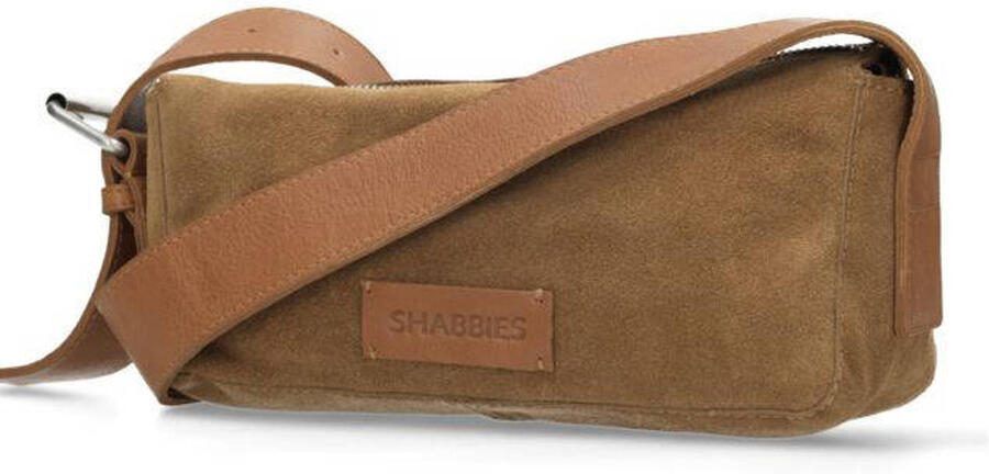 Shabbies Amsterdam suede schoudertas Venice cognac - Foto 3