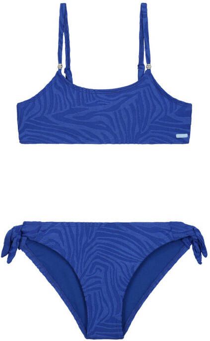 Shiwi crop bikini Liv blauw Meisjes Polyester Effen 122 128