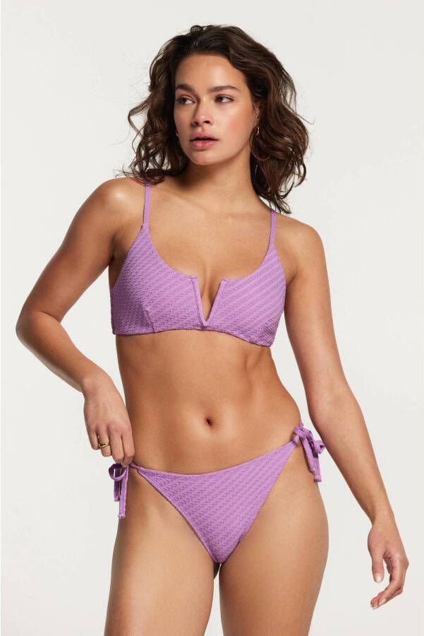 Shiwi halter bikini met textuurLeah paars