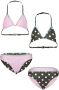 Shiwi reversible triangel bikini zwart roze Meisjes Polyester Stip 164 - Thumbnail 1