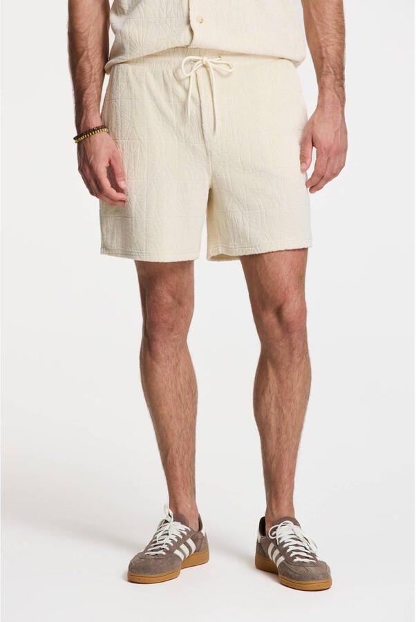 SHIWI Heren Broeken Men Tony Toweling Shorts Geo Sun Ecru