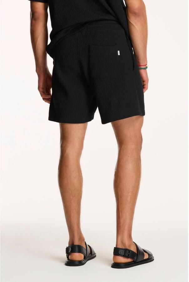 SHIWI Heren Broeken Men Oscar Waffle Structure Shorts Zwart