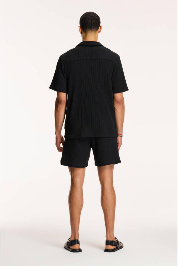 SHIWI Heren Broeken Men Oscar Waffle Structure Shorts Zwart - Foto 2