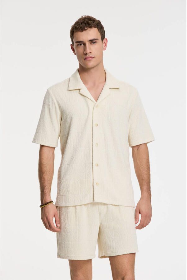 SHIWI Heren Broeken Men Tony Toweling Shorts Geo Sun Ecru - Foto 2