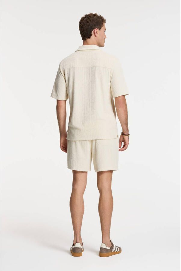 SHIWI Heren Overhemden Men Ted Short Sleeve Geo Sun Beige - Foto 2