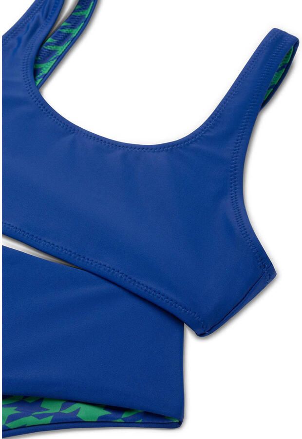 Shiwi reversible crop bikini Ruby groen blauw Meisjes Polyester All over print 122 128