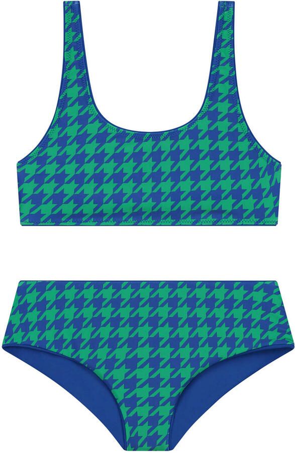 Shiwi reversible crop bikini Ruby groen blauw Meisjes Polyester All over print 122 128 - Foto 2