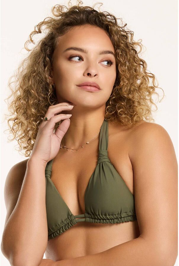 Shiwi voorgevormde triangel bikini Bibi olijfgroen - Foto 2