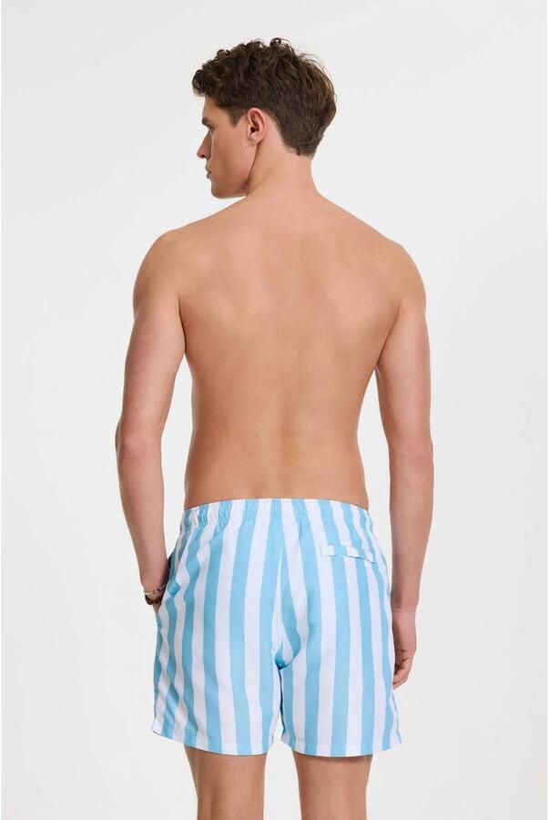 SHIWI Heren Zwembroeken Men Swimshort Broad Stripe Lichtblauw - Foto 5